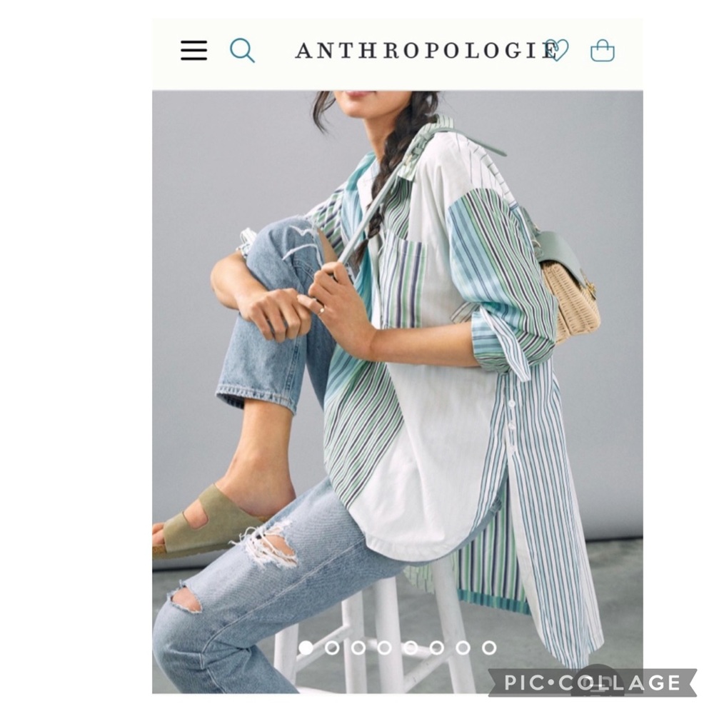 ANTHROPOLOGIE MAEVE LENA HENLEY TUNIC BLOUSE - Picture 2 of 6